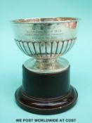 A hallmarked silver bowl with reeded decoration, Birmingham 1948 maker Adie Brothers, diameter 9cm,