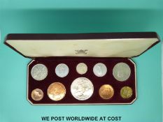 A 1953 deluxe cased Royal Mint Coronation coin set of uncirculated examples