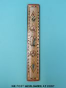 An unusual 19th Century Masonic straw work container with two folding interior sleeves with emblems