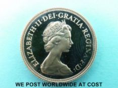 A 1980 proof gold full sovereign cased