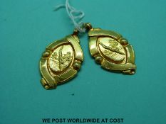 Two hallmarked 9ct gold swimming gala fobs (10.