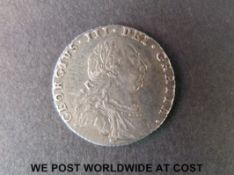 A George III sixpence VF 1787