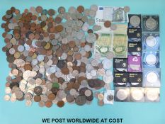 A collection of UK coinage, George IV onwards including very small silver content,