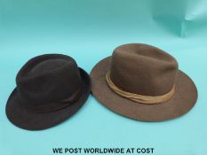 Two vintage gentlemen's hats,