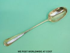 A Victorian hallmarked silver Hanovian rat tail pattern basting spoon,