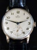 Smiths De Luxe 9ct gold gentleman's wristwatch with inset subsidiary seconds dial,