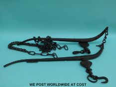 A pair of horse hames and yoke chains with Stroud label