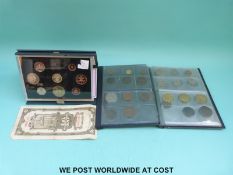 A small amateur collection of overseas coins etc with small USA silver content together with a