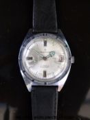 Services gentleman's wristwatch with date aperture, luminous hands and markers and faceted bezel,