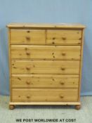 A pine chest of two over four drawers (W83 x D40 x H96cm)