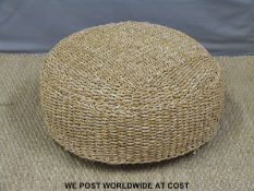 A hessian pouffe