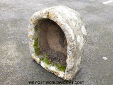 A D end stone garden trough (W52 x D63 x H30cm)