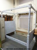 A hand decorated four poster bed (W148 x H216 x L205cm)