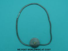 Andrew Scott silver necklace set with a diamond.