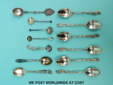 A set of six hallmarked silver spoons (62g) and a quantity of white metal cutlery including
