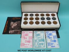 A boxed penny collection set with booklets Victoria onwards,