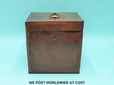 A Georgian mahogany apothecary chest with lift-up lid,
