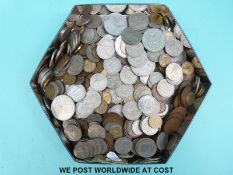 A collection of sundry UK coinage together with a few modern crowns.