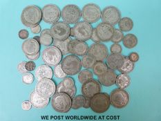 Approximately 430g of pre 1947 UK silver coinage and 8.