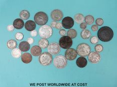 A quantity of coins to include half crowns,