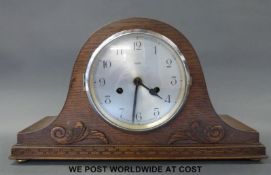 A two train' Napoleon hat' style 1930's mantel clock 'Dupontic' Enfield clock Co to dial