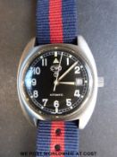 Cabot Watch Company (CWC) General Service military automatic wristwatch with luminous hands and