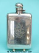 Victorian hallmarked silver hip flask, London 1887 maker John Aldwinckle & Thomas Slater, 11.
