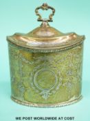 An Edward VII hallmarked silver tea caddy of Georgian design with neoclassical decoration and