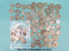 Approximately 362g of pre 1947 UK silver and 75g of pre 1920 examples