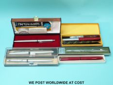 A quantity of pens and pencils to include Platignum, Pentel etc.