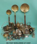 A quantity of silver plate and other metalware to include tea ware