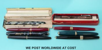 A quantity of pens to include Mentmore, Wyvern, Parker Victory,