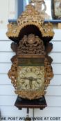 A mid 18th century 30 hour Dutch Friesland Stoelklok of traditional form,