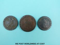 A George III cartwheel twopence, VF,