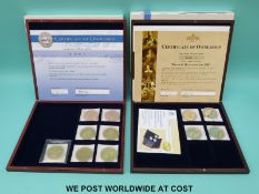 Windsor Mint two part cased sets Kings and Queens of the UK and Ships that Made History