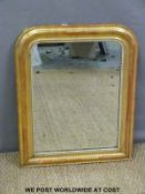 A 19thC giltwood mirror with beaded decoration (64cm x 50cm)