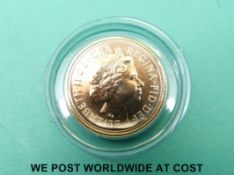 Royal Mint 2009 gold half sovereign in original sleeve pack box