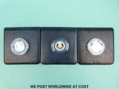 Three cased and certificated 1982 twenty pence silver Piedfort coins