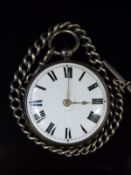 L J Peirson, Shoreditch hallmarked silver pocket watch with black Roman numerals,