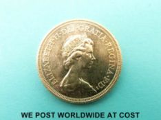 A 1974 Elizabeth II second head gold full sovereign