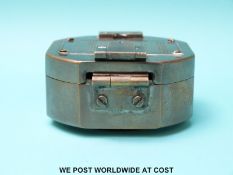 A Stanley brass-cased compass with natural sine table to top