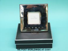 A square hallmarked silver Concorde photograph frame in original Carr's box,