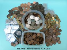 A collection of sundry UK coinage including farthings,
