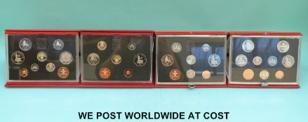 Four United Kingdom proof coin collections 1989, 1990,