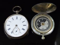 A hallmarked silver gentleman's pocket watch with inset subsidiary dial and lever escapement