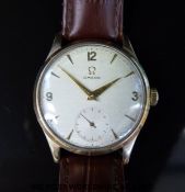 Omega 9ct gold gentleman's wristwatch with subsidiary seconds dial,