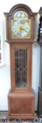 Richard Broad, Bodmyn, Cornwall late 20thC light oak longcase clock,