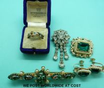 A 9ct gold mourning ring (Birmingham 1867) set with seed pearls, enamel and plaited hair,