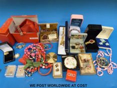 A collection of costume jewellery, costume watches,