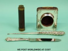 A 19th century Dollond of London three-draw brass and mahogany pocket telescope,
